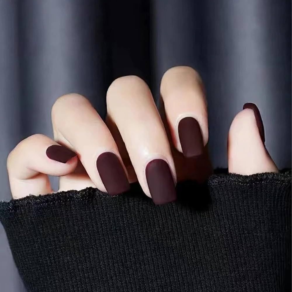 Matte Visual Idea Matte Visual Idea — Black Cherry Nails