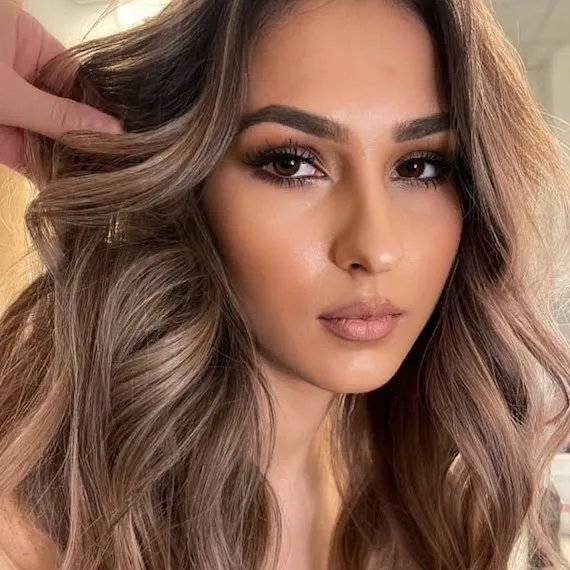 Medium Brown With Ash Blonde Highlights — Winter Hair Colors for Brown Eyes