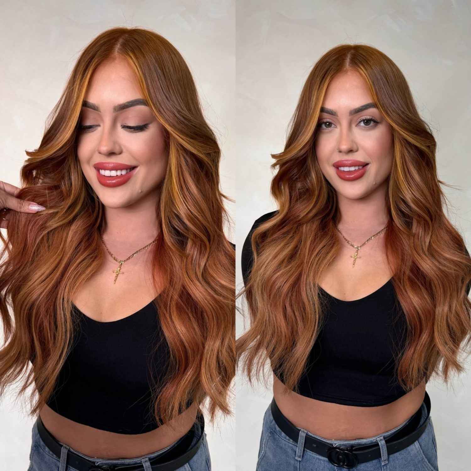 Warm Brown With Copper Caramel Highlights — Winter Hair Colors for Women Over 40