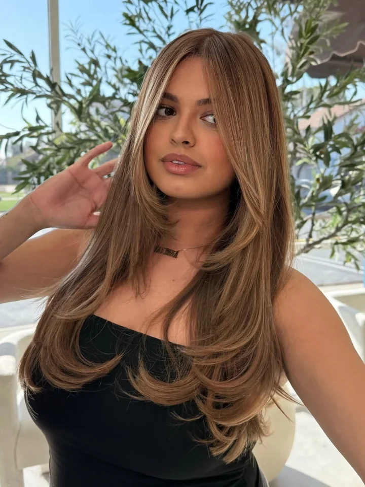 Light Brown Face-Framing Layers — Long Winter Haircuts