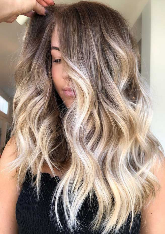 Side Bangs Dark Blonde With Ash Blonde Balayage — Winter Hair Colors for Blondes