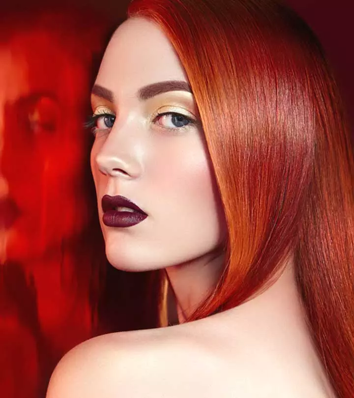 Lustrous Copper Straight Hair — Winter Copper Hair Color
