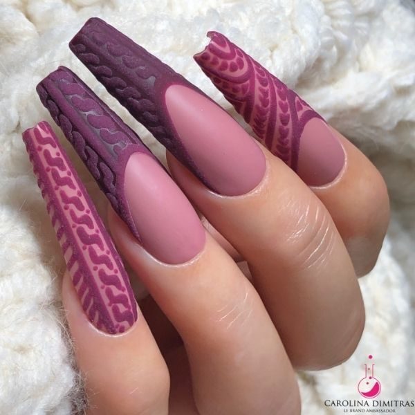 Dusty Rose French Plum Cable Knit Dusty Rose French Plum Cable Knit — Sweater Nails