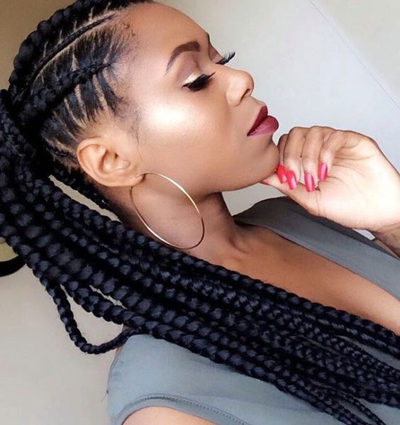 Side View Visual Idea — Winter Braid Colors for Black Women