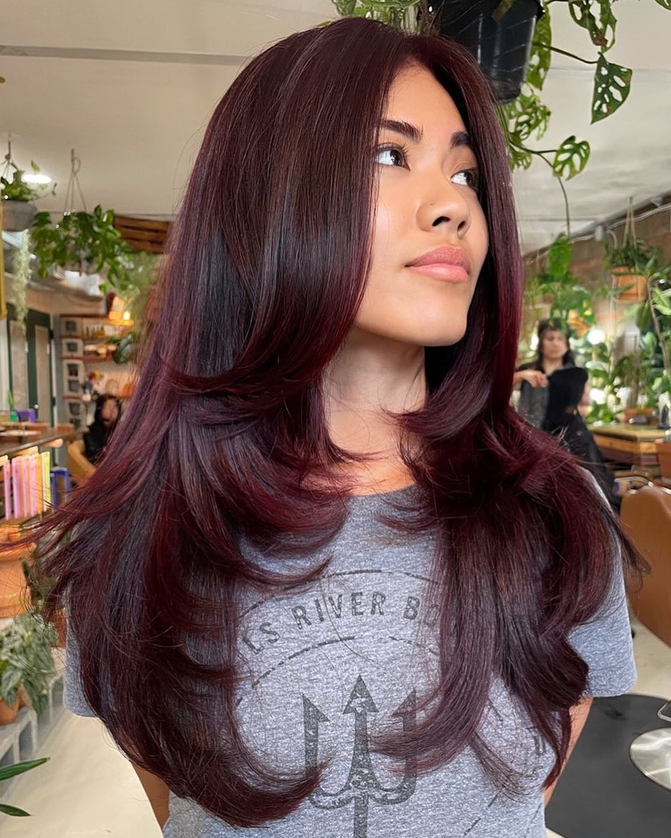 Rich Burgundy With Plum Undertones — Winter Red Hair Colors