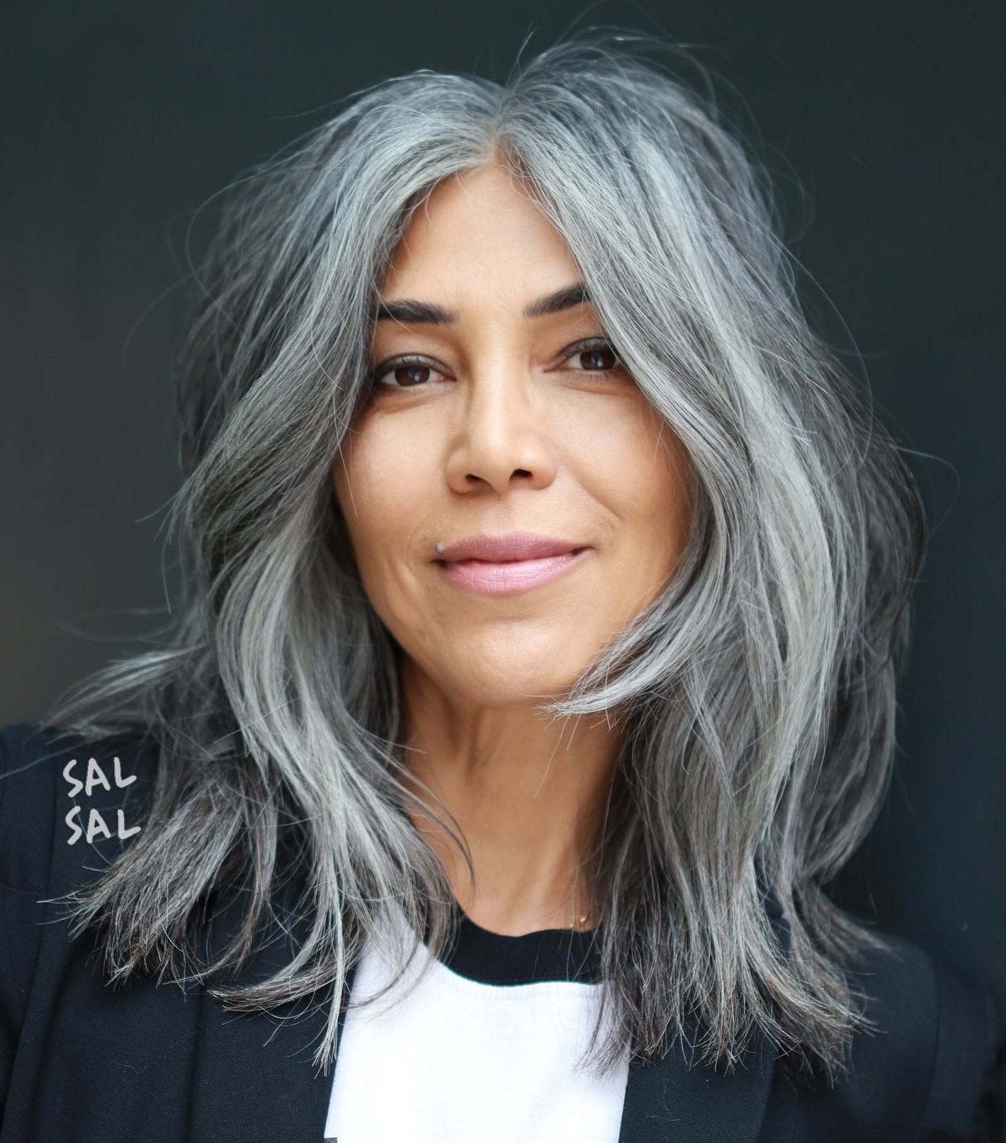 Textured Gray With Lighter Undertones Textured Gray With Lighter Undertones — Winter Hair Colors for Gray Hair