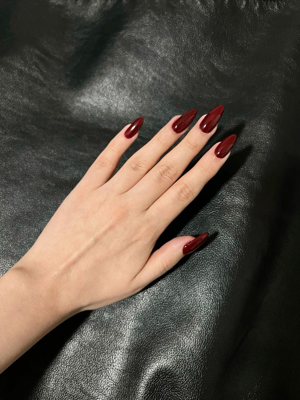 Long Stiletto Deep Dark Red Gloss Long Stiletto Deep Dark Red Gloss — Black Cherry Nails