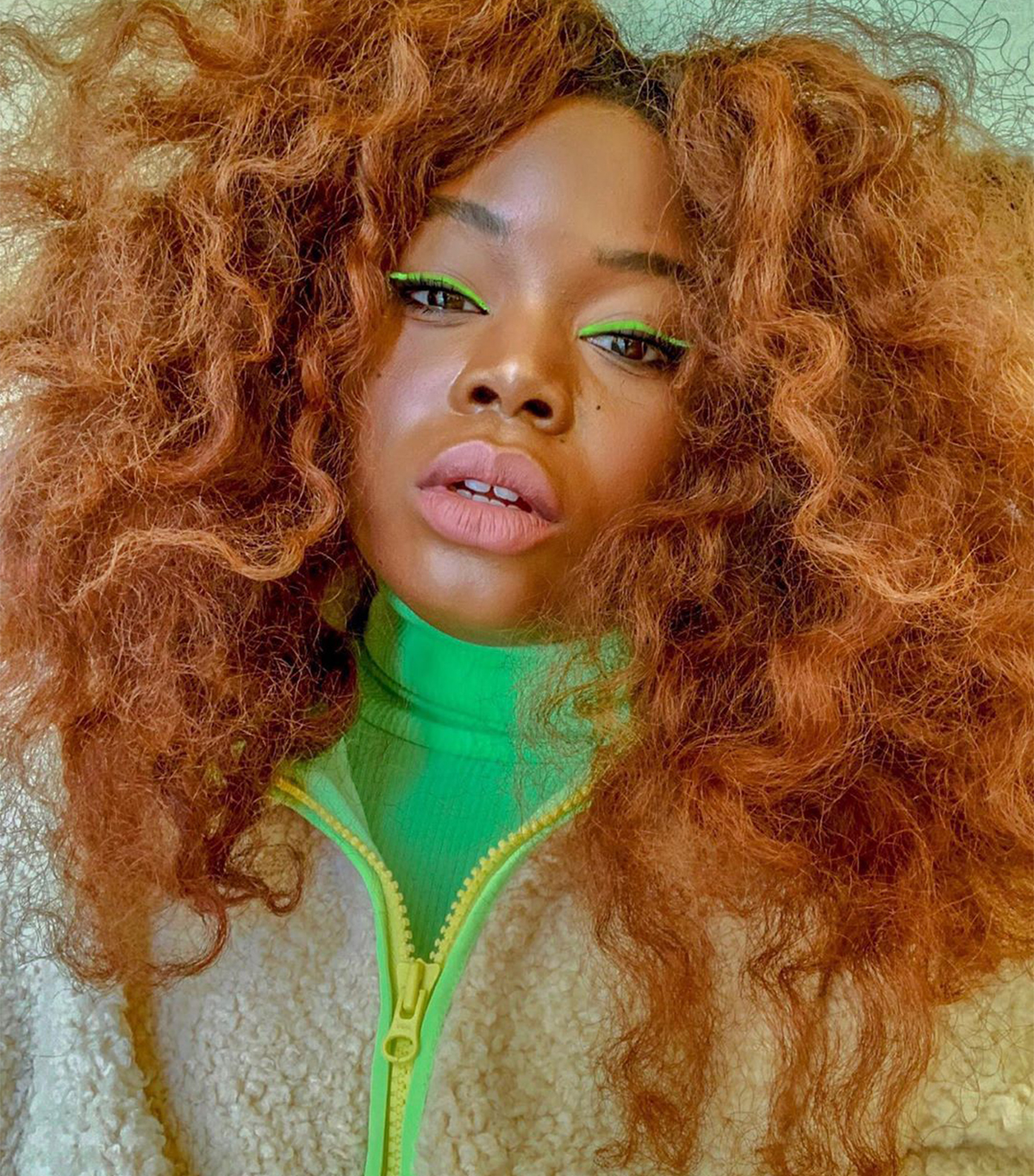 Voluminous Copper Red Curls — Winter Hair Colors for Black Women
