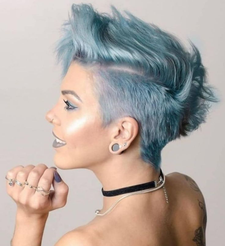 Icy Blue Visual Idea — Winter Hair Colors for Short Hair