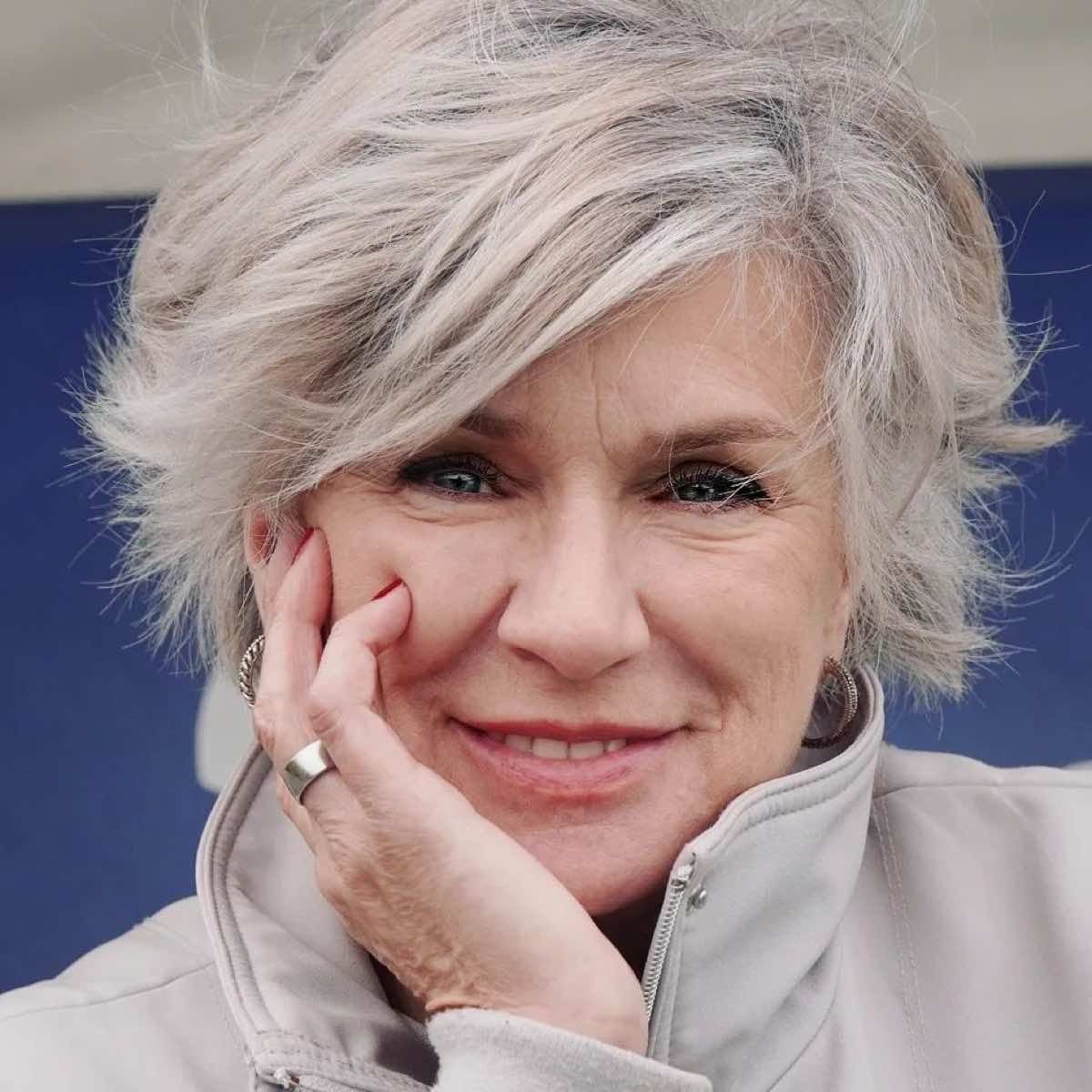 Shoulder-Length Layered Bob with Waves — Winter Haircuts for Women Over 70