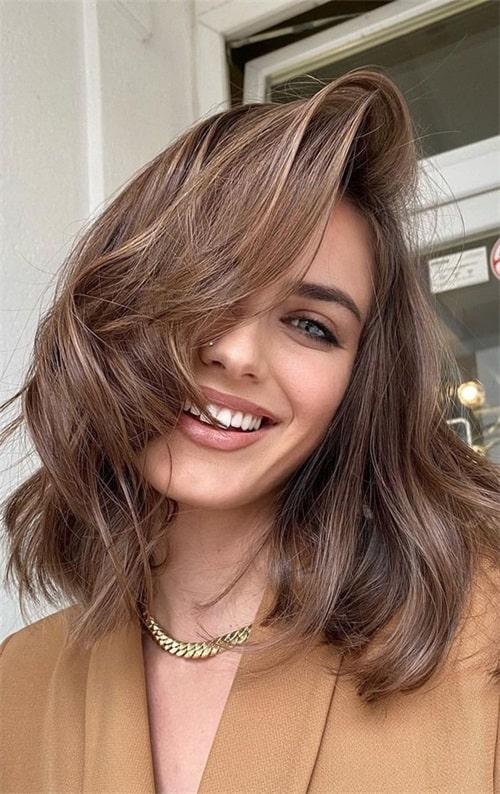 Shoulder-Length Mushroom Brown Waves Shoulder-Length Mushroom Brown Waves — Mushroom Brown Hair