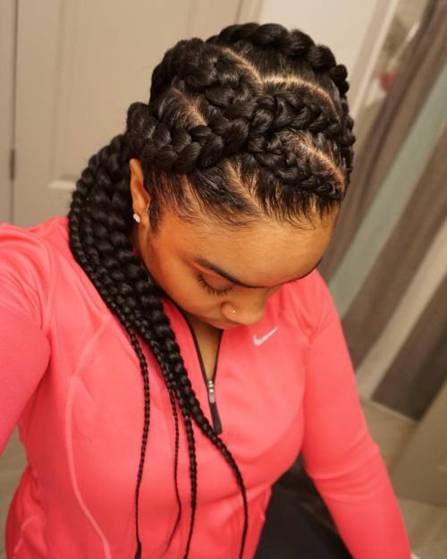 Box Braids Visual Idea — Winter Braid Colors for Black Women