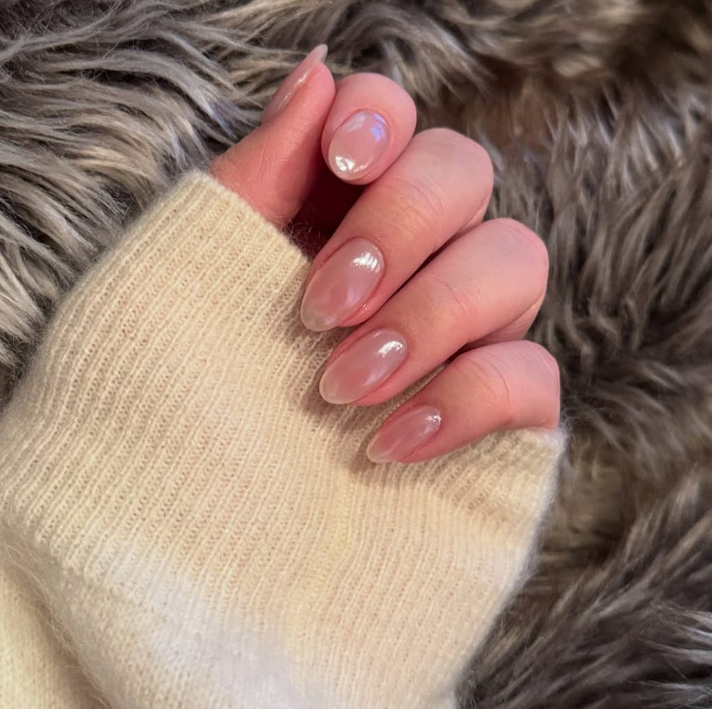 Sheer Milky White With Iridescent Shimmer — Winter Nail Colors