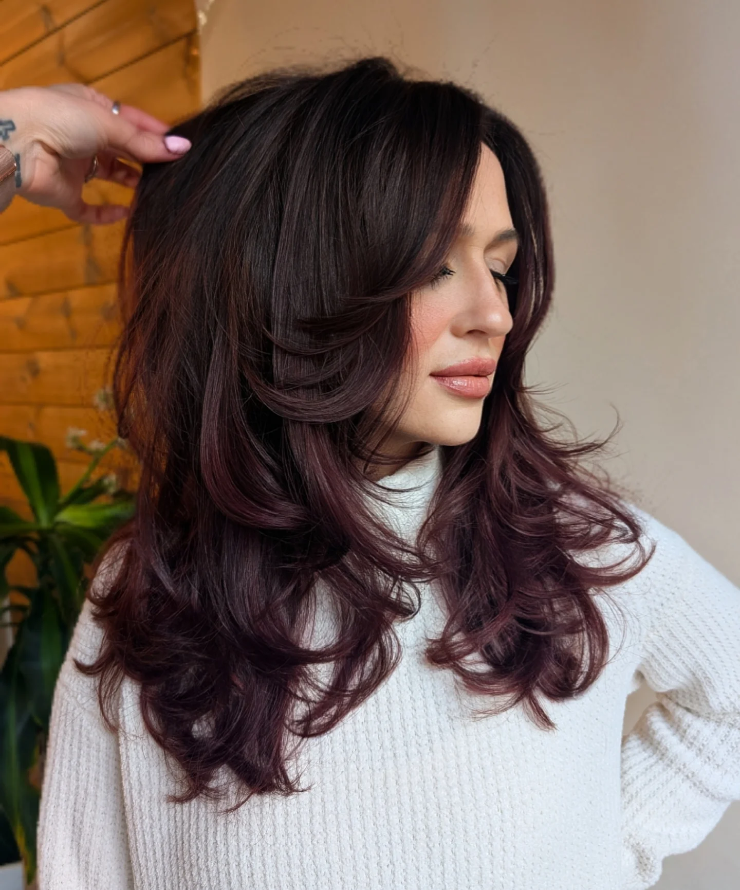 Subtle Cherry Undertones on Dark Brown — Cherry Cola Hair Color