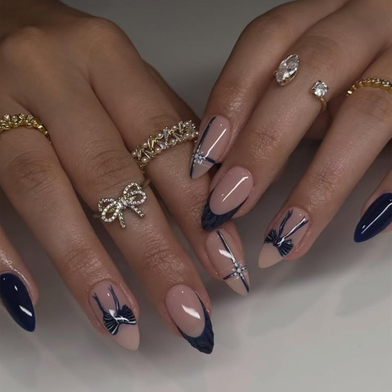None Classic Short Square Solid Navy — Navy Blue Nails