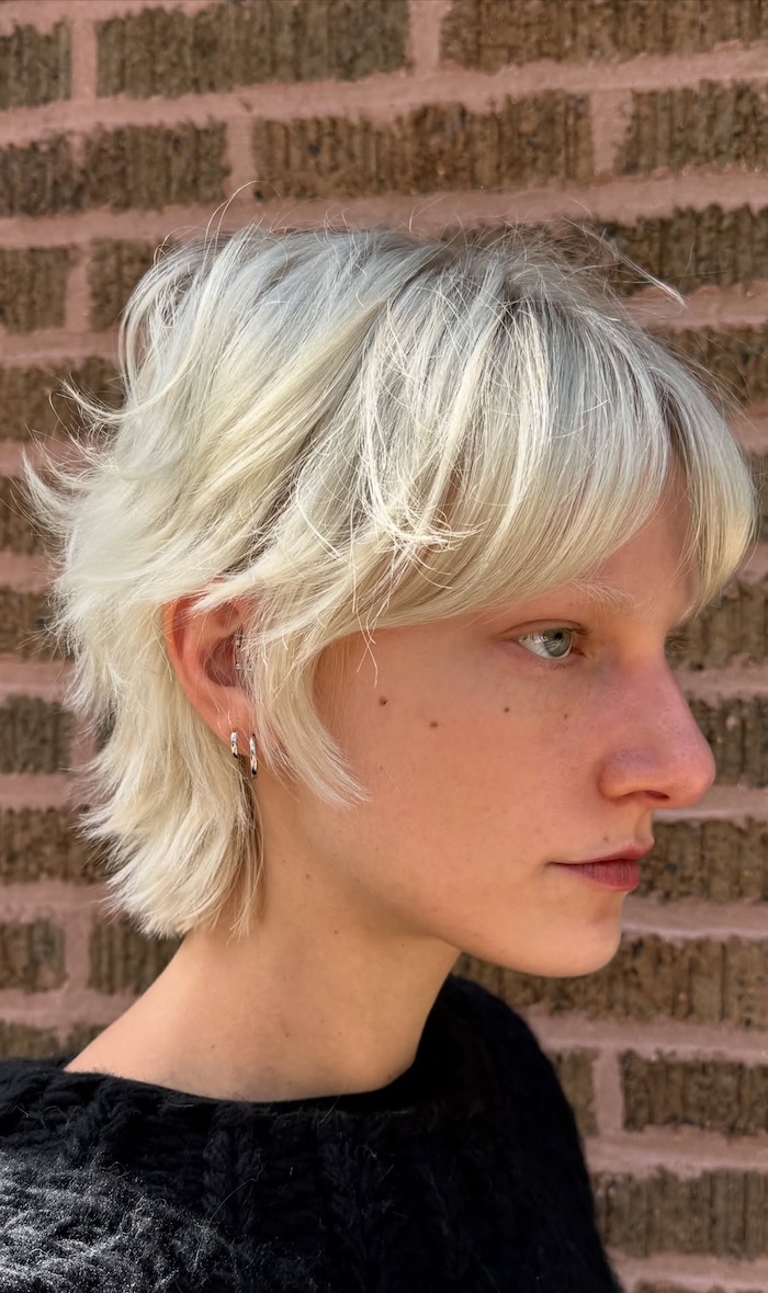Fine Wavy Icy Blonde Shag — Icy Blonde Hair