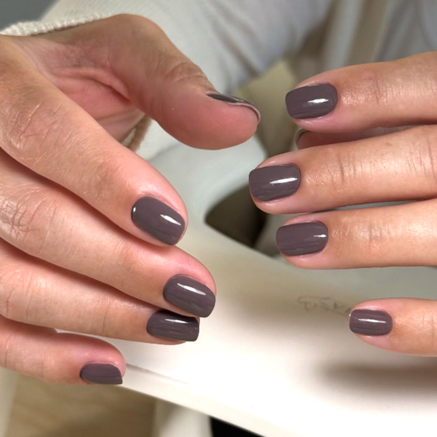 Classic Taupe Short Oval Classic Taupe Short Oval — Winter Nail Colors for Women Over 50