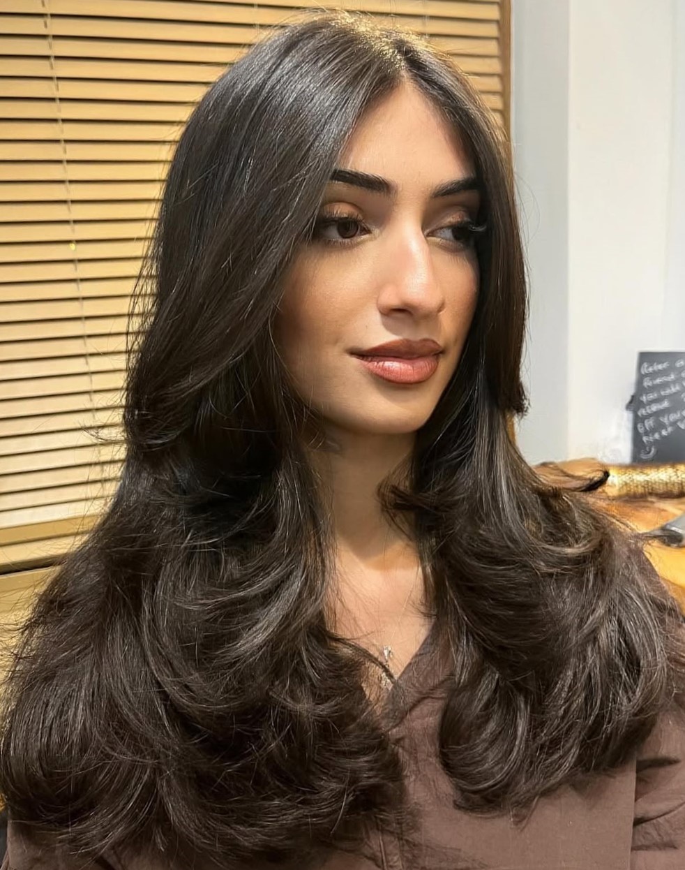 Long Layers with Caramel Highlights Long Layers with Caramel Highlights — Winter Haircuts for Oval Faces