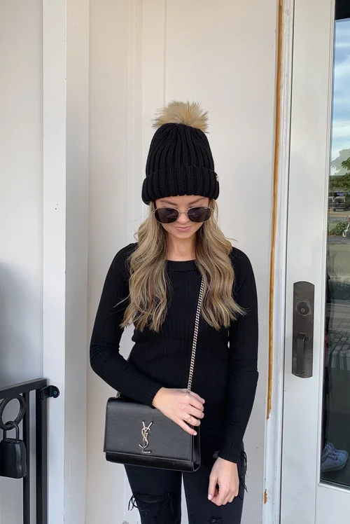 Edgy Casual: Black Beanie with Ripped Jeans Edgy Casual: Black Beanie with Ripped Jeans — Beanie Outfits