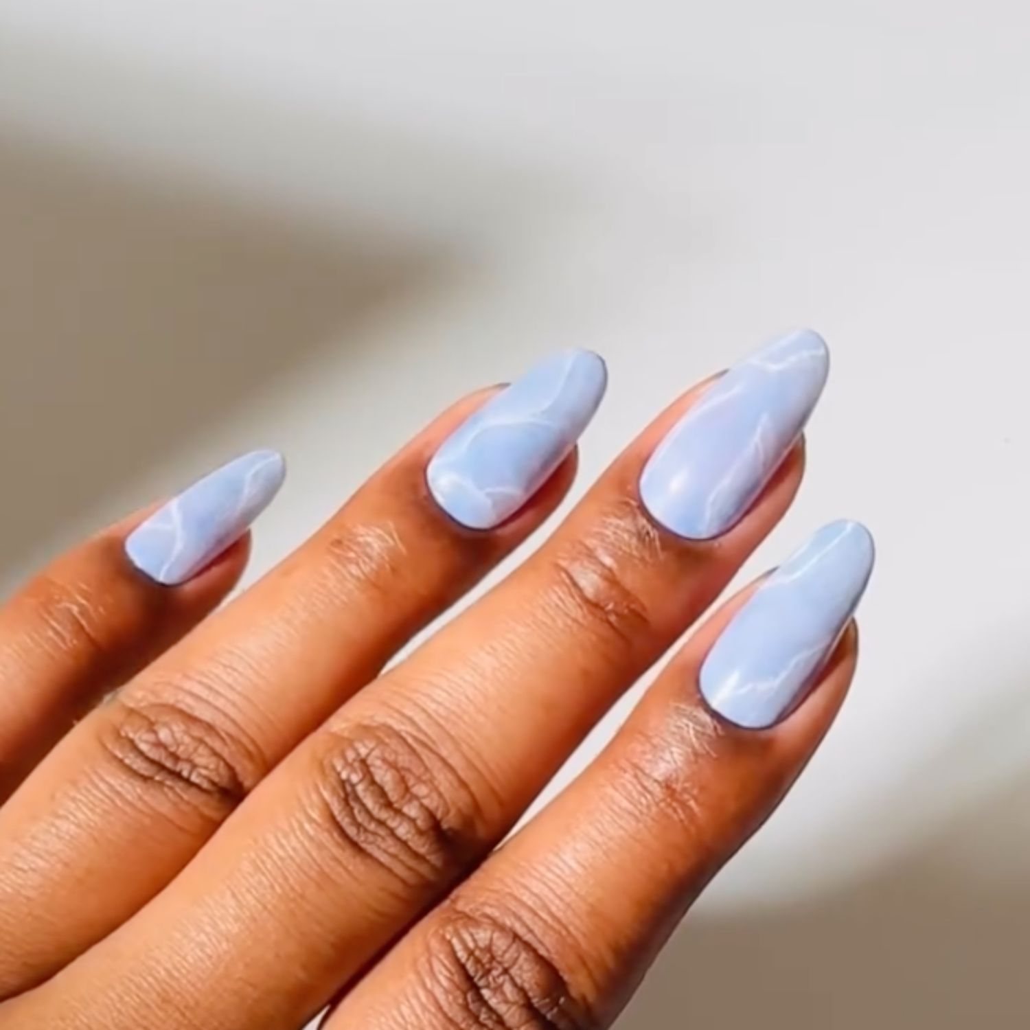 Long Stiletto Pale Blue Marble Nails Long Stiletto Pale Blue Marble Nails — Everyday Winter Nails