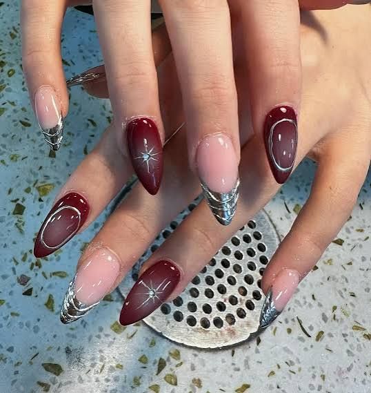 Evening Visual Idea Evening Visual Idea — Silver Chrome Nails