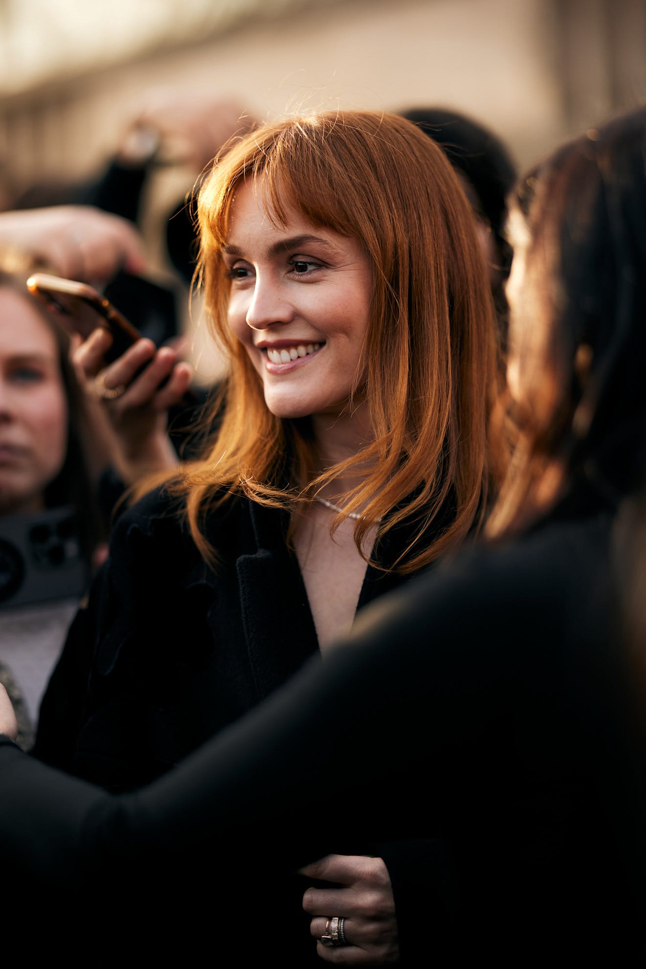Shoulder Length Copper-Red With Blunt Bangs — Winter Copper Hair Color