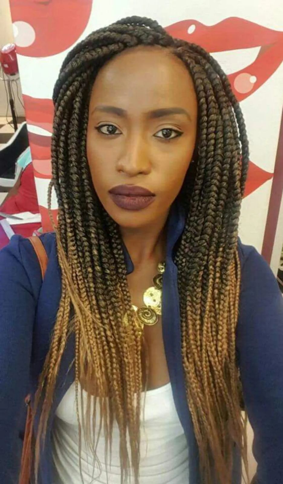 Long Cornrows with Blonde Highlights — Winter Braids for Black Women