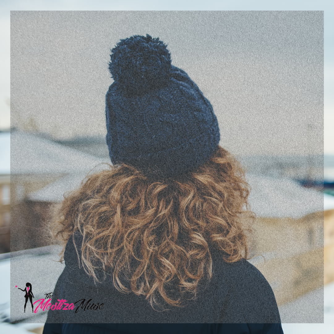 Natural Curls Under a Dark Blue Beanie Natural Curls Under a Dark Blue Beanie — Winter Hat Hairstyles