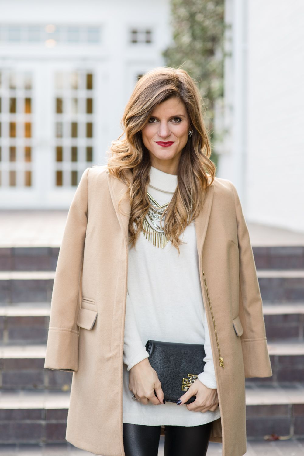 Medium Blonde Blowout with Curtain Bangs — Winter Date Night Hairstyles