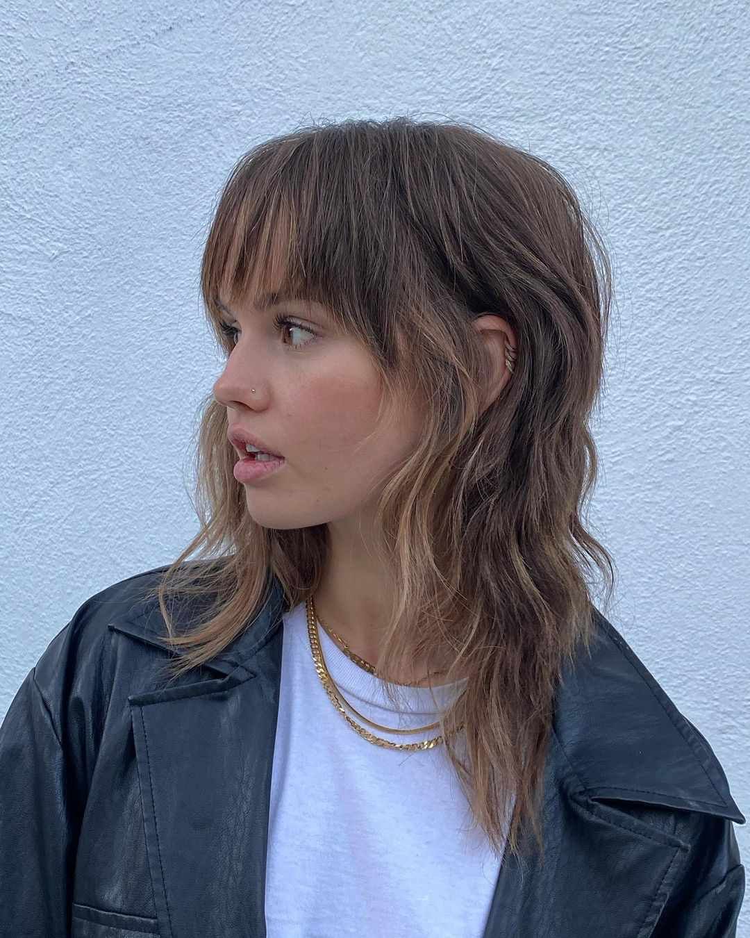 Dark Brown With Subtle Highlights Visual Idea — Winter Shag Haircuts