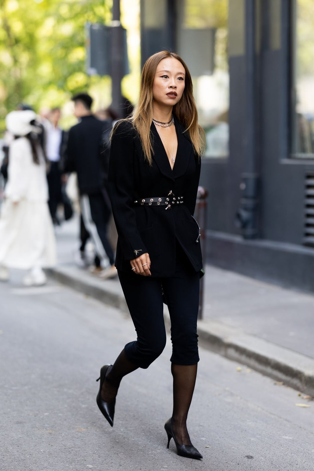 Monochrome Black Smart Casual with Blazer — Aesthetic Black Capri Pants Outfit