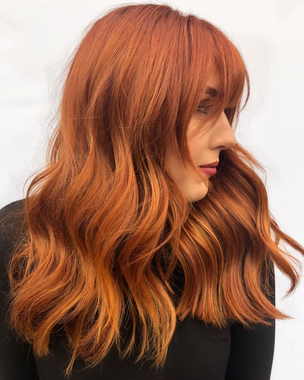 Mid-Back Waves With Copper Base And Blonde Highlights — Aesthetic Dye Hair