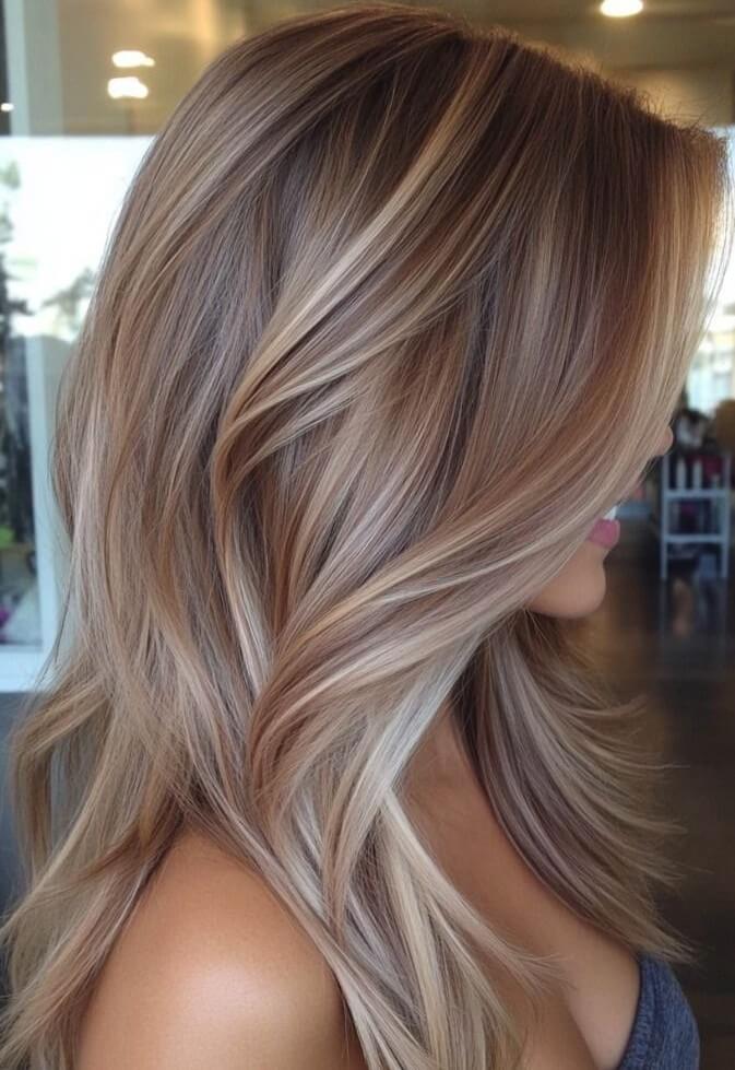Collarbone Ash Blonde With Root Shadow And Waves, Close-Up Take — Aesthetic Dye Hair