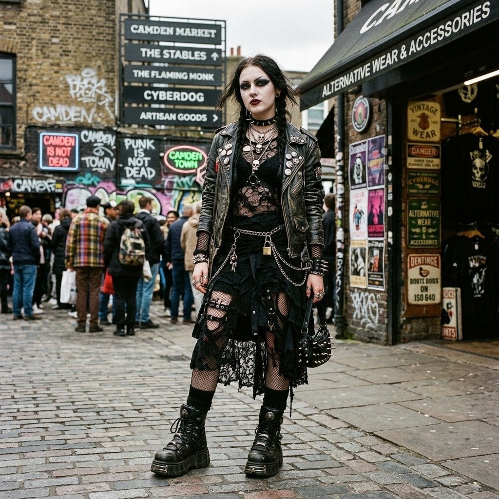 Goth Streetwear With A Distressed Lace Skirt — Alt Style