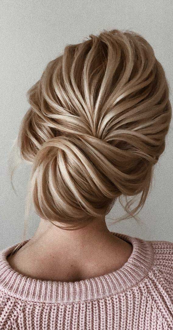 Blonde Updo Low Twisted Bun Blonde Updo Low Twisted Bun — Best Chic Hairstyles