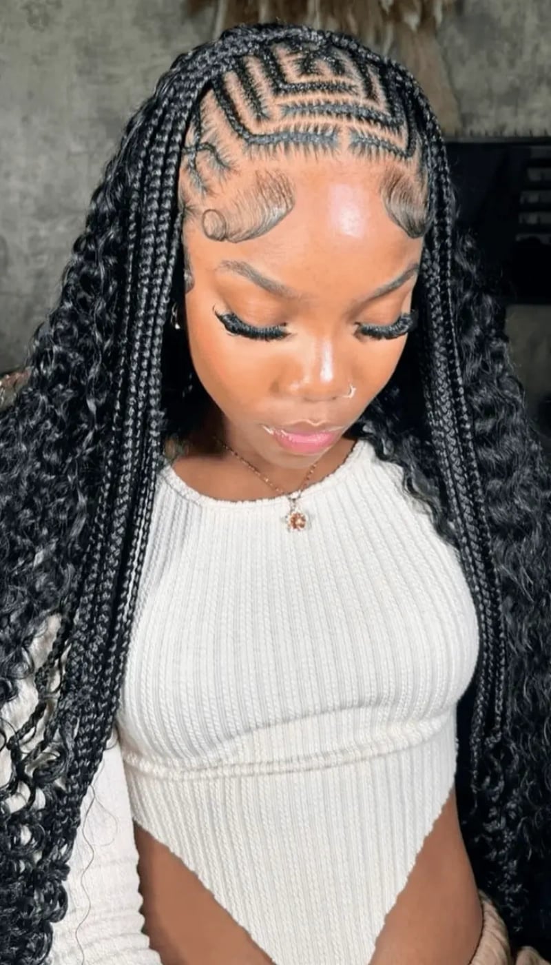 Curly Fulani Braids With Geometric Patterns Curly Fulani Braids With Geometric Patterns — Best Fulani Braids