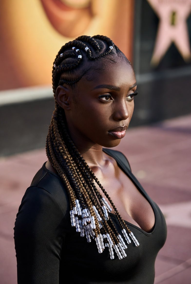 Curly Fulani Braids With Silver Bead Accents Curly Fulani Braids With Silver Bead Accents — Best Fulani Braids