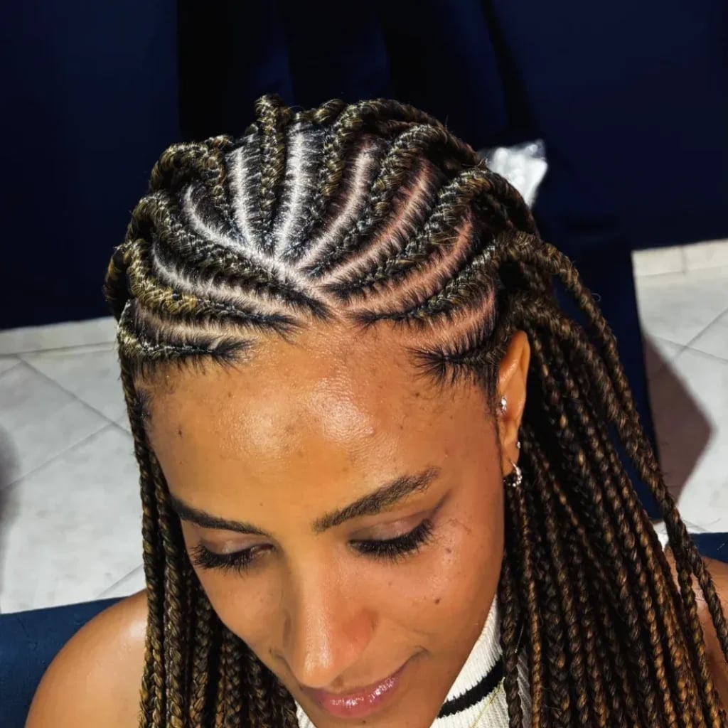 Brown and Blonde Fulani Braids With Loose Tendrils Brown and Blonde Fulani Braids With Loose Tendrils — Best Fulani Braids