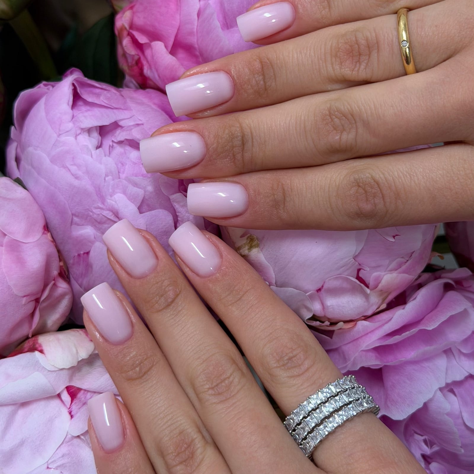 Sheer Soft Pink Short Soft Square Nails — Best Gel Nails