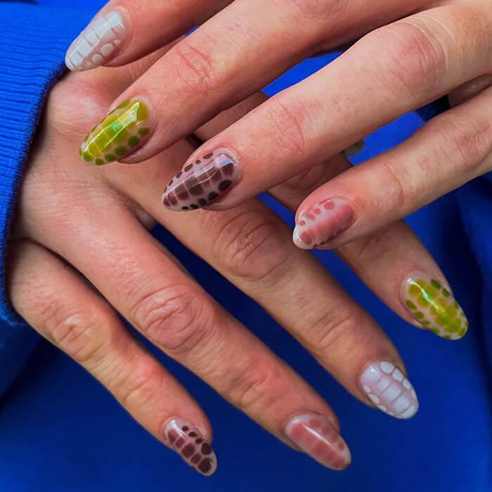 Blooming Gel Watercolor Medium Almond Nails — Best Gel Nails