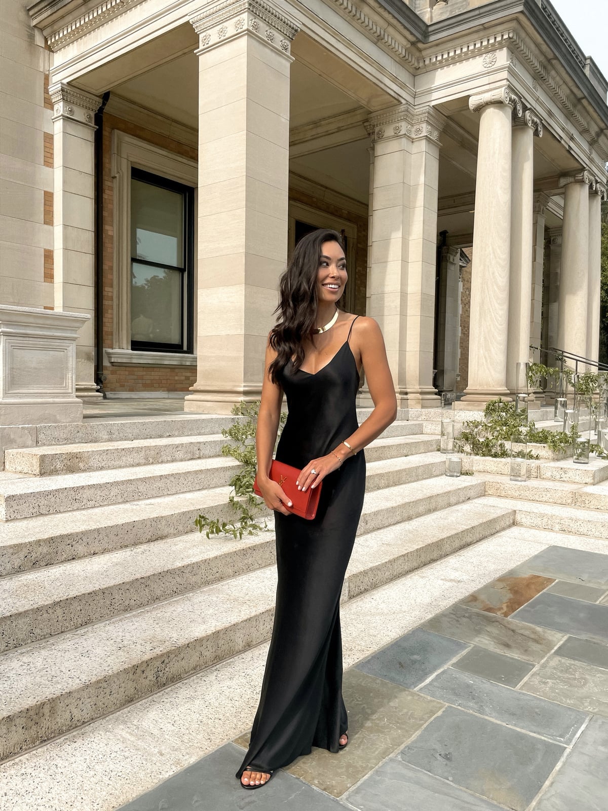 Black satin maxi dress with spaghetti straps Black satin maxi dress with spaghetti straps — Black Tie Dresses