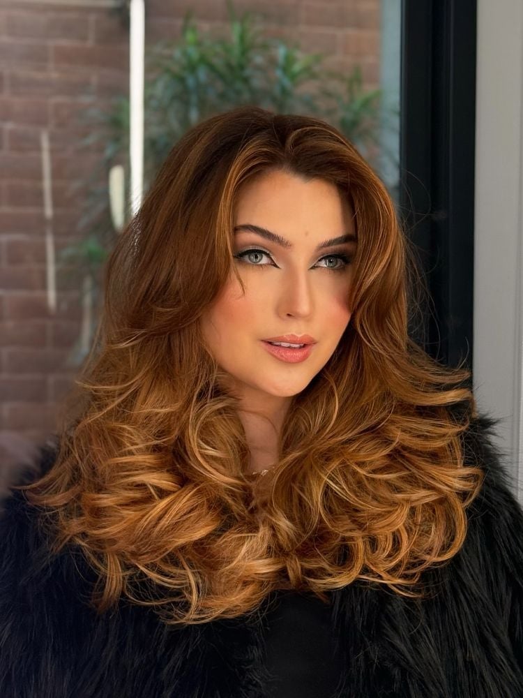 Brunette With Prominent Caramel Highlights — Caramel Brown Hair