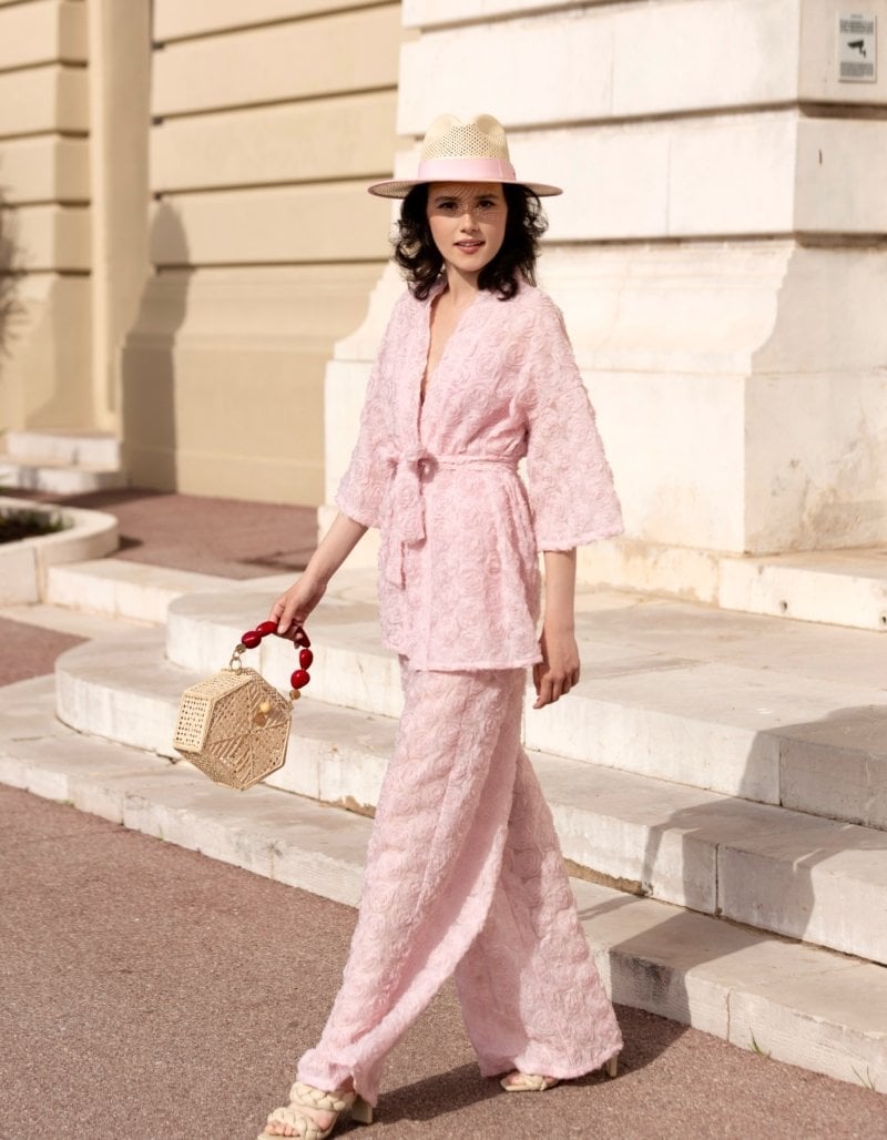 Pale Pink Textured Co-ord for a Chic Resort Vibe — Casino Outfits