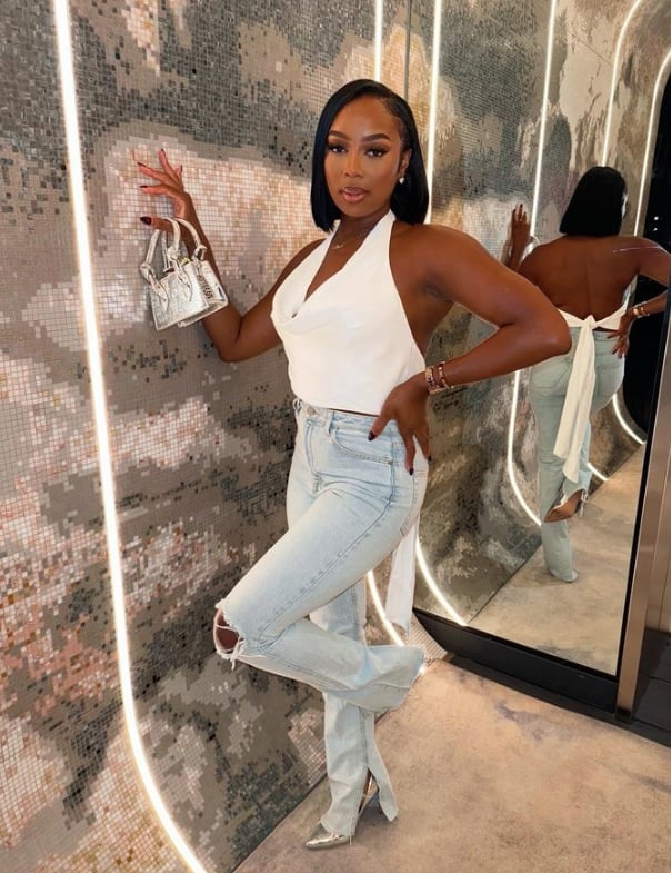 White Halter Crop Top with Ripped Jeans — Casual Date Night Outfit