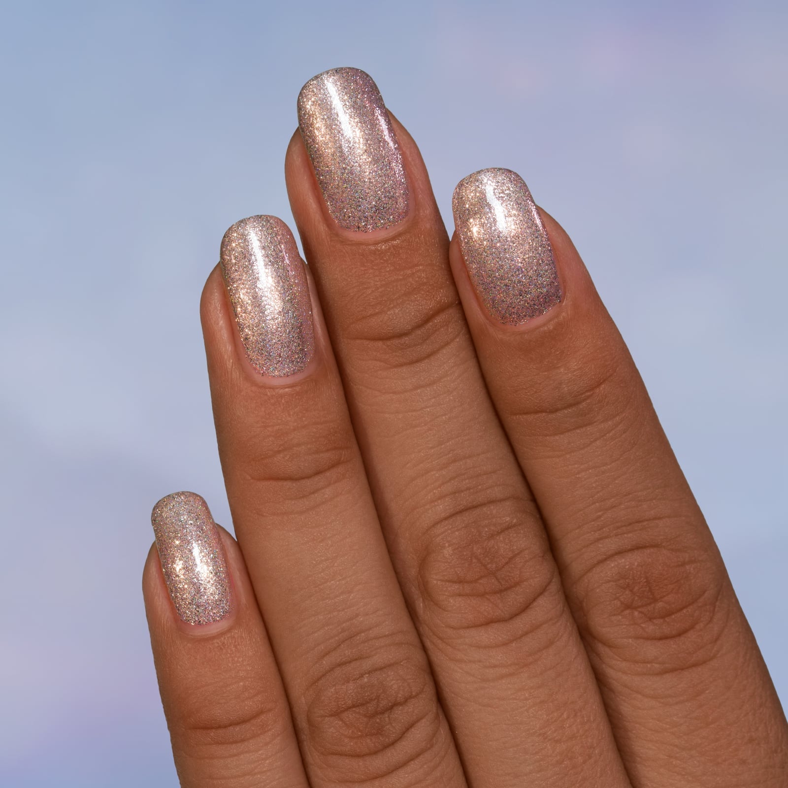 Pale Champagne Chrome Stiletto Nails — Champagne Nails