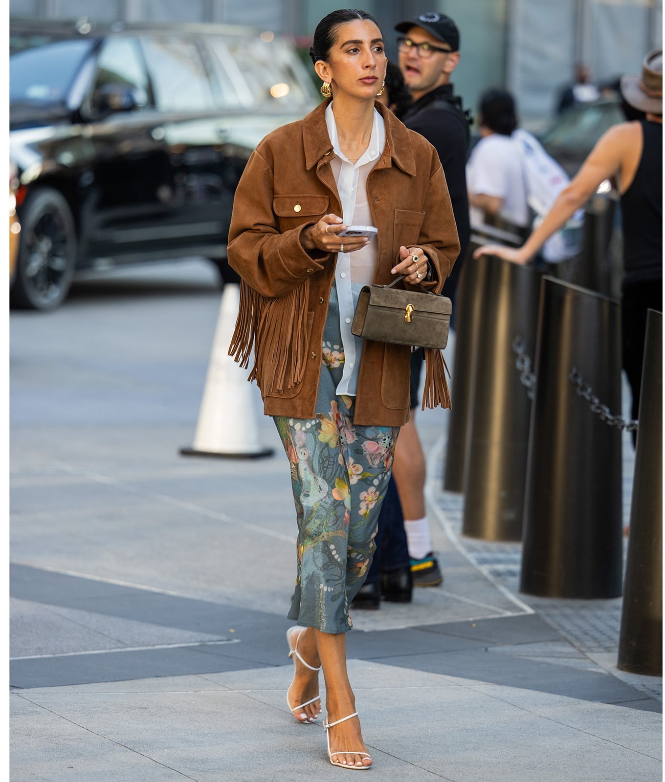 Fringe Jacket Patterned Trousers — Chic Style