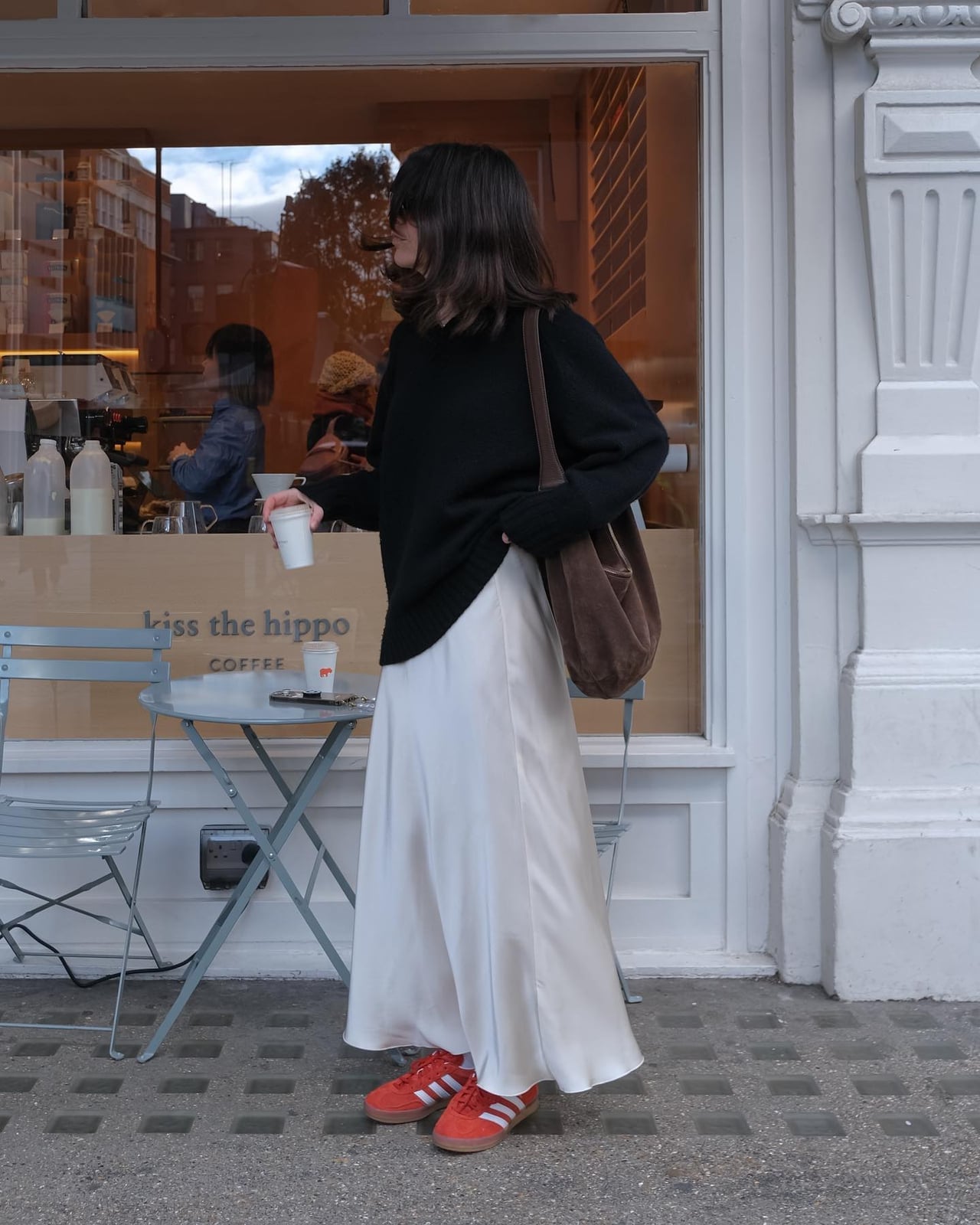 Oversized Sweater Satin Maxi Skirt — Chic Style