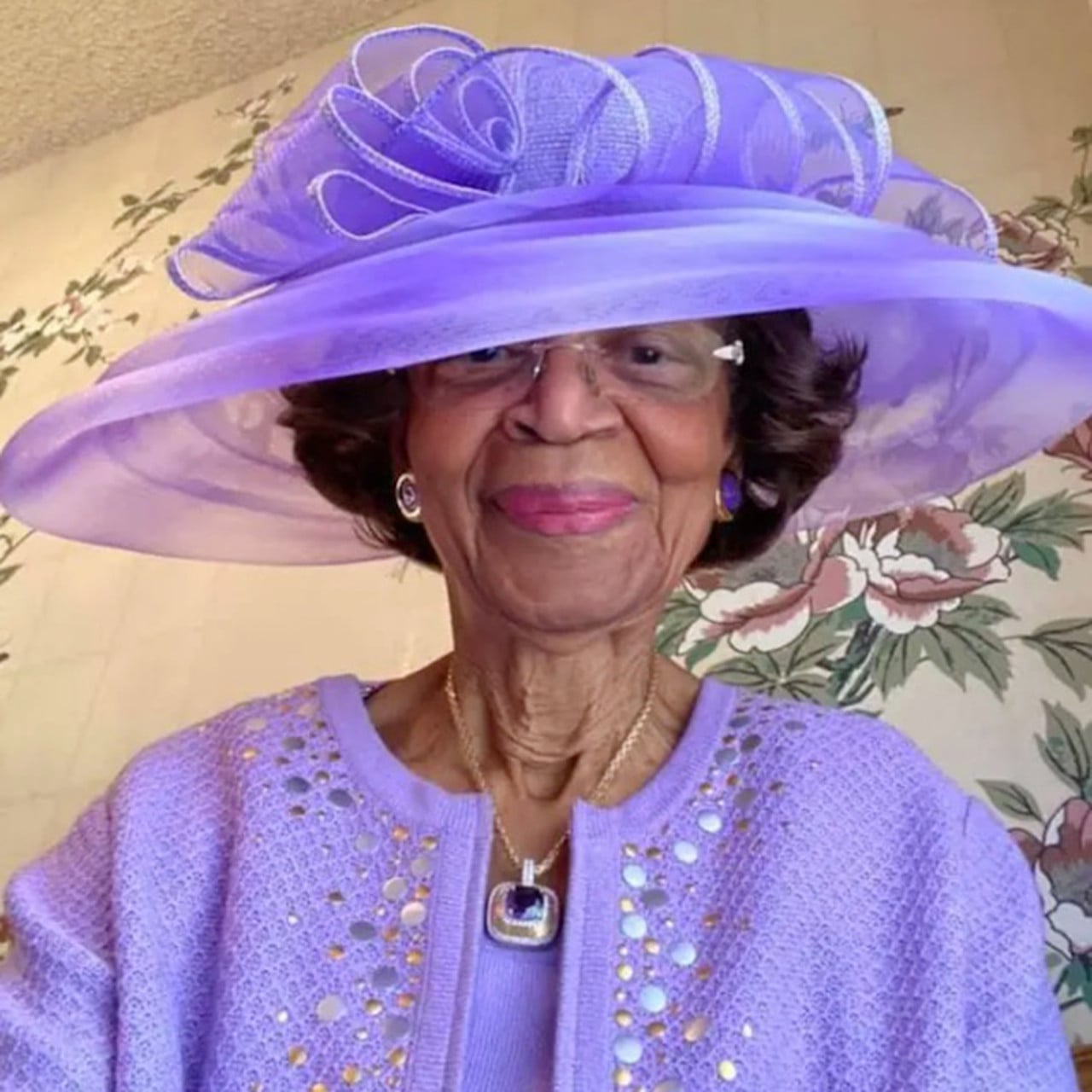 Purple Textured Knit Dress with Cardigan and Hat Purple Textured Knit Dress with Cardigan and Hat — Church Dresses
