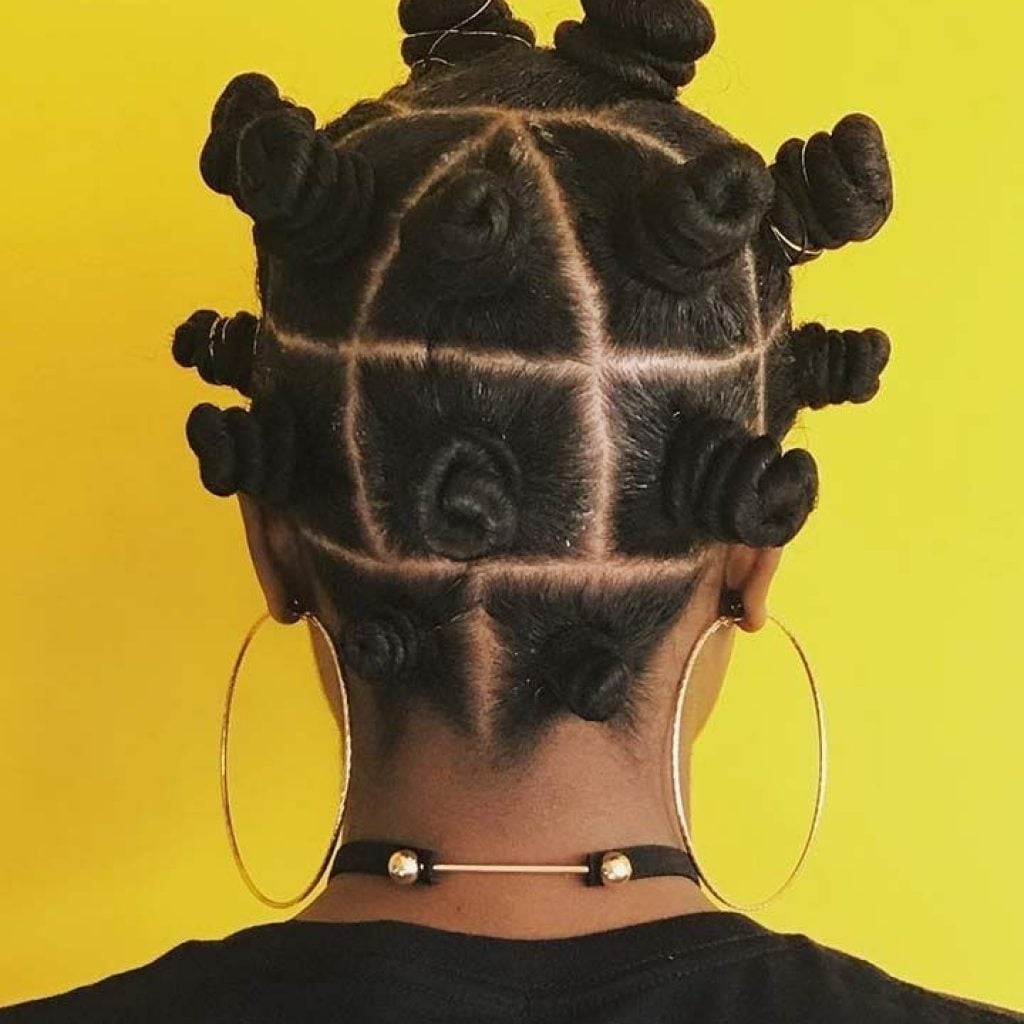 Bantu Knots With Geometric Parting — Classy 4c Hairstyles