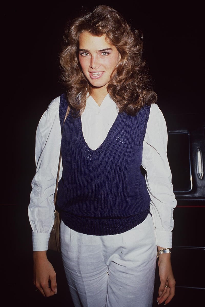 Navy Sweater Vest Over White Shirt and Trousers — Classy 80s Outfits